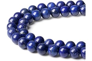 ‎XIANNVXI XIANNVXI 8mm Lapislazuli Perlen zum Auffädeln mit Loch Runde Naturstein Kristalle Perlen für Armbänder Edelsteine zum Auffädeln Ketten DIY Schmuck Basteln (ca. 47 Stück)