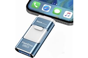 BLARIE Phototek Chiavetta USB per iPhone - Foto, Video e Dati - Memoria Esterna 4 in 1 per Telefoni Cellulare, Tablet, Computer - Flash Drive Hard Disk Alta Velocità - Archiviazione Esterna (Nero)