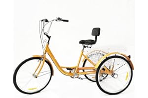 Jolre Rower trójkołowy, 24 cali, dla dorosłych, 6 biegów, dla dorosłych, cargo, miejski, rekreacyjny rower z koszem na zakupy