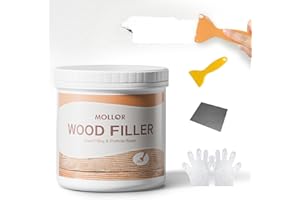 Mollor Holzkitt, Holzspachtelmasse, Holzspachtelmasse Weiß, 1kg Holzspachtelmasse, schnelle Reparatur von Löchern, Rissen und Absplitterungen an Holzmöbeln (Weiß)
