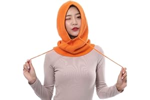 Yekeyi Cagoule d'hiver tricotée en cachemire - Masque de ski - Bonnet d'extérieur pour femme