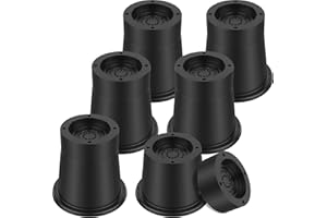 FYEME Bed Risers 12 Pcs Furniture Risers 6 High and 6 Short Support Up to 6000lbs Bed Chair Risers Table Leg Extender Anti-Slip Bed Support Risers Furniture Risers for Bed Desk Sofa Couch (round 12pcs)