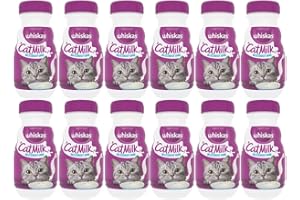 Cat Milk Treat 200ml Pack of 12 Kitten Pet Food Age 6weeks+ Calcium for Strong Bones Teeth Care Vitamins Minerals with Welari Thank You Card | (12pack) (2400ml)