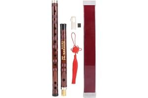 MXZZAND Flûte en Bambou E Key Matière Amère Sèche Sélectionnée Ensemble D'instruments Dizi Traditionnel ZD 02 pour Flûtes en Bambou Débutants , Instrument à Vent