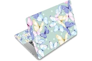 RUYIDAY Laptop Stickers Decal,12 13 14 15 15.6 inches Netbook Laptop Skin Sticker Reusable Protector Cover Case for Toshiba Hp Samsung Dell Apple Acer Leonovo Sony Asus Laptop Notebook (Colorful Butterfly)