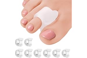 Aulese 8 Stück Zehenspreizer, Gel Zehenstrecker Kleiner Zeh, Silikon Zehentrenner für Bunion und Hammerzehen, Hallux Valgus Korrektur Relief Druck und Schmerzen (Weiß-S)