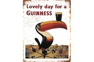 BIGBAZZA Novelty Retro Vintage Wall tin Plaque 20x15cm - Ideal for Pub shed Bar Office Man Cave Home Bedroom Dining Room Kitchen Gift - Guinness Drink Beer Ale Stout Toucan Bird Metal Sign