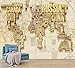 Produktbild Lxsart Benutzerdefinierte 3D Nordic Chinesisch/Englisch Mixed World Map Sofa TV Hintergrund Wand Gold Luxus Restaurant Hotel Wallpaper-350cmx245cm