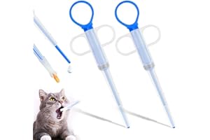 Gurfzcyuoo 2 Pieces Cat Pill Dispenser for Small Cats Dogs, Pill Gun Dispenser Shooter Soft Tip Tablet Syringe Pusher Animal Medicine Feeder Reusable Pet Pill Dispenser for Feeding Accessories (Blue)