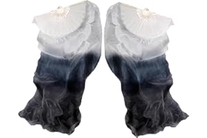 Hayaww 1 Paio Ventaglio Di Danza Ventilatore, Velo A Ventaglio Ventagli Di Danza Ventre Danza Ventaglio Lungo Seta Ventagli Veli, 1.8m, Per Grandi Spettacoli, Prove, Intrattenimento