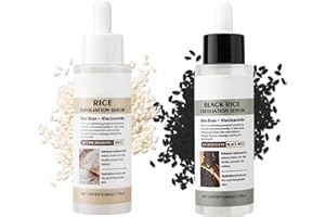 EPIREGN 2PCS White + Black Rice Peel Shot - Peel Shot Glow Rice Ampoule Duo - Aha Bha Exfoliator for Pore Care,Removing Dark Spots,Deeply Hydrating - Korean Rice Peel Shot Ampoule Duo for All Skin Types