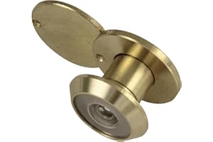 Amig - Türspion | Super-Winkellinse | für Eingangstüren innen und draußen Weitwinkel Linse | Goldfarbenes Aluminium | Maße: Durchmesser 14 mm | Türstärke 15-25 mm