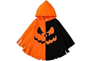 MPXEAVG Capes D'halloween Enfant, Costume Halloween Enfant, Cape Fantôme avec Imprimé D'Halloween, pour Carnaval, Soirée Cosplay (80 cm)