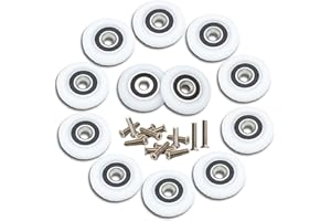 Dtoterul Roulette Porte 12 pièces Roulette de Douche 23mm Roulette Porte Coulissante de Douche Roulette Porte de Douche Roue de Porte Coulissante Porte a Roulette avce Vis pour Coulissante de Douche