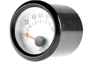 Mintice™ Car Motor Vehicle Black Face 2" 52mm Pointer Oil Press Pressure Gauge Meter LED Light