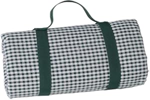 Les Jardins de la Comtesse - Mantel de Picnic Rectangular XL Vichy Verde Oscuro - Algodón y Reverso Impermeable Poliéster - 140 x 280 cm - También para Mesa de Jardín - Manta Plegable y Portátil