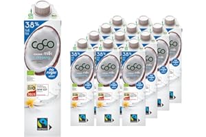 ‎DR. ANTONIO MARTINS Dr. Antonio Martins - Coco Milk for Drinking mit 3,8% Fett I Leckere Milch Alternative I Ohne Zuckerzusatz | Vegan | Bio | FAIRTRADE (12x 1000 ml)
