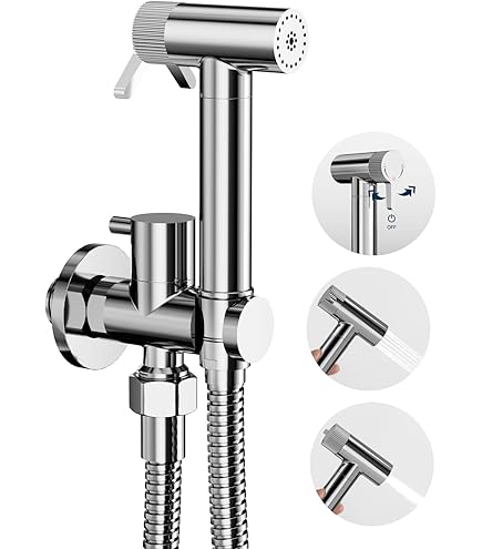 Douchette WC - Pulvérisateur Jet Réglable pour Toilette, Kit complet Robinet Laiton Inclus | Douchette Hygiénique pour WC, l'Hygiène Intime, bidet, maternité