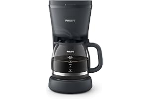 Philips Drip Coffee Maker, 1000W, 1.2L Glass Jug, Up to 10 Cups | 1000 Series, Drip Stop, Keep Warm 30min, Water Level Indicator, Auto Shut-Off, HD7430/90