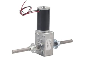 FTVOGUE Moteur réducteur à vis sans fin M8 vis double arbre de sortie 1280 moteur avec bride denture positive et négative rapport de réduction 290