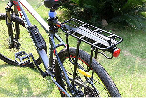 West Biking 3 Schnellspanner Fahrrad gepäckträger max Belastung 50kg mit Reflektor einstellbar Alu Schwarz, weiß - 3