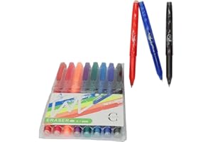 CHLOENCE BUTTERFLY - Penne Cancellabili 8 Pezzi, Inchiostro Gel, Penne Colorate, Punta Da 0,7 mm, 8 Colori, Per Scuola Elementare, Ufficio E Gioco