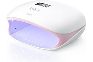 SUNUV Lampe à Ongles UV LED pour Vernis Gel, avec 4 Réglages de Minuterie, Sèche-Ongles avec Affichage LED à Capteur Automatique et Base Amovible, SUN4S Rose