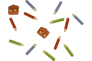 ‎HOBBY BÄCKER Honbeanify Hobbybäcker - Essbare Kuchen- & Tortendekoration für den Schulanfang - Deko aus Zucker - 2x Ranzen, 2x Bücher & 12x Stifte