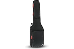 PURE GEWA Series 120 Guitar Gig Bag for Electric Bass, Black, 20 mm Foam Padding with Large Sheet Music Pockets and Accessory Bag