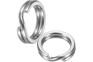 TIXIPEM Split Rings Fishing [] - Stainless Steel Flattened Terminal Tackle Connector Lure Snap Split Ring Use for Freshwater Saltwater Loop - [] Tackle Hook Line Connector
