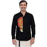 YETTALAN® Men's 100% Cotton Kerala Traditional Printed Full Sleeve Color Shirt Vishu, Onam Festivals, Marriage Ceremonies & S