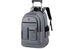 FANDARE Business Trolley Reiserucksack mit Rollen Handgepäck Koffer Groß Rolling 15.6 Zoll Laptop Rucksack Reisetasche mit Rädern Herren Laptoptasche Reisekoffer Aaktenkoffer für Schule Arbeit