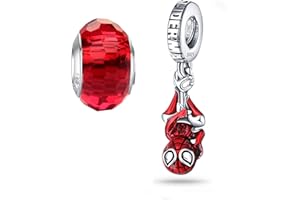 HappyStar colgante de plata 925 abalorios para pulseras,Colgante Abalorios Charms Bead compatible con Pandora y europeos pulseras y collares （Con perlas de aislamiento）