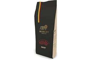 One Love de Marley Coffee, grains de café, biologique bio, torréfaction moyenne, de la famille de Bob Marley, 1 kg Café en Grains