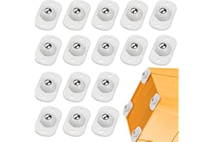 TRVL FIELDER Mini roulettes auto-adhésives pour ustensiles de cuisine, pivotantes à 360°, pour bricolage, poubelle, boîte de rangement, petits appareils (16, blanc)