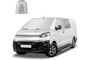 RASHION Housse de Pare-Brise Avant Compatible avec Citroen Jumpy SpaceTourer Peugeot Expert Traveller Toyota Proace 2016-2025, Extérieur Pare-Soleil de Fenêtre Camping-Car Contre Soleil Neige Gel