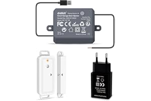 didikit Ouvre-Porte de Garage Connecté WiFi, Capteur sans Fil, Interrupteur de Porte Intelligent, Compatible avec Google Home Alexa, Kits Smart Module pour Portail Coulissant