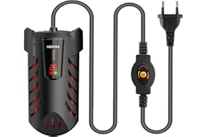 everfarel Riscaldamento per acquari, 25 W/100 W, dotato di indicatore intelligente della temperatura a LED e regolatore di temperatura esterno regolabile