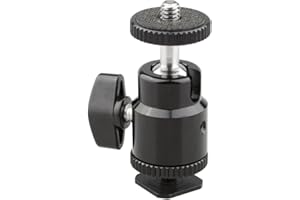 CAMVATE 1/4" Hot Shoe Mount Mini Ball Head Flash Bracket Holder Tornillo fr cámara Trípode