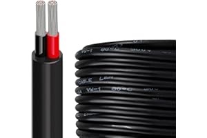 URCIANOW 30Mètres Fil électrique 24gauge 2 conducteurs 0,2mm Fil électrique UL2464 Fil électrique 24 AWG Cordon PVC toronné Fil de cuivre étamé 5V/12V/24V