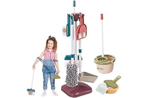 BVIZYELCK Kinder Reinigung Set Reinigungsspielzeug Für Kinder Schaufel Und Besen Und Kehrschaufel Set Haushaltsreinigung Rollenspiel Spielzeug Kehrset Spielzeug Kinderbesen Spielzeug Putzset Für Kinder