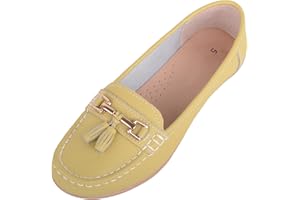 ABSOLUTE FOOTWEAR Womens Slip On Casual Leather Loafer/Deck/Boat Shoes/Sandals