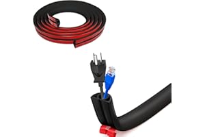 FEADBYT Cable Cover, Self Adhesive Floor Cable Wire Cover, Half Round, 20mm x 300cm, Black