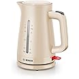 Bosch MyMoment Infuse TWK3M127GB Electric Kettle with 1.7 L Capacity and Fast Boil, Dual Sided Water Gauge, Limescale Filter, Cord Storage in Cream