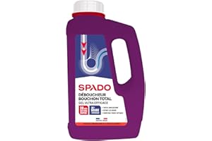 SPADO - Déboucher Gel - Bouchon total eau stagnante - Compatible fosses septiques- Détruit les odeurs - soude minérale concentrée 30% - action dès 15min - 1 L -