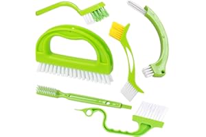 SUEVUT 6 Pieces Juego de Cepillo para Juntas de Azulejos, 4 en 1 Cepillo de Limpieza de Ranura, Cepillo de Limpieza para Lechada, Cepillo Limpiador de Lechada, para Baño, Cocina, Piso, Hogar