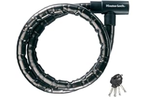 MASTER LOCK Cable Antivol Moto [1,2 m Câble] [Clé] [Extérieur] 8115EURDPS - Idéal pour Moto, Scooter et Vélo