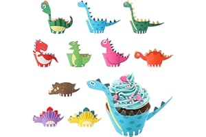 ESTEOPT Dinosauro Cupcake Wrappers, Pirottini in Carta per Muffin, Dinosauro Cake Decoration per Bambini Compleanni per Feste, Baby Shower e Unicorn Theme Party