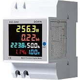 Single Phase Electric Consumption Meter, 6 in 1 Digital Energy Meter Multifunctional Electric Meter Ammeter Voltmeter kWh Met