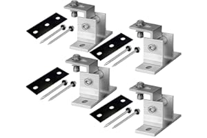 Avoltik Solarpanel Halterung 4 Stück I hochwertige Solarmodul Halterung aus robustem Aluminium I PV Modul Halterung inkl. Dichtung & Schrauben I Aufständerung für Solarmodule mit drehbarem Winkel